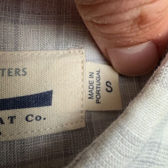 Guideboat Tessitura Monti Italian Linen Button Down Shirt Mens Small Blue Plaid - Picture 6 of 15